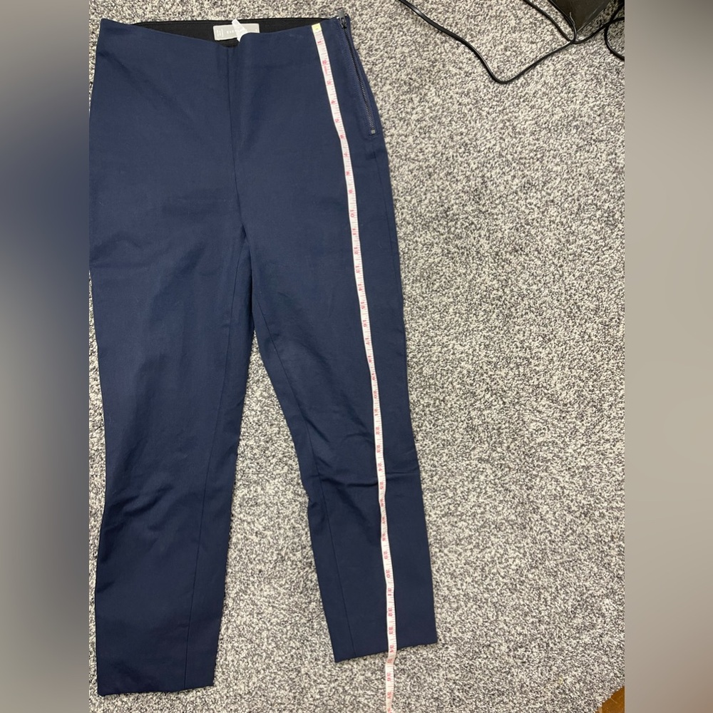 Everlane NWOT Navy Side-Zip Stretch Cotton Skinnt Pull On Work Pants 2 - Picture 10 of 11